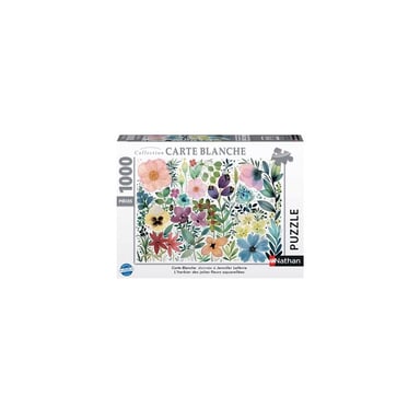 Puzzle Nathan L'herbier des jolies fleurs aquarellées Jennifer Lefèvre Collection Carte Blanche 1000 pièces