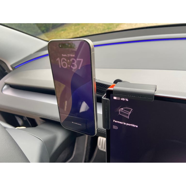 Support Téléphone comptatible avec Tesla Model 3YX/ – Support Universel pour iPhone Samsung Android – Sans Adhésif Anti Chute comptatible MagSafe et charge à induction Neuf - vue 3