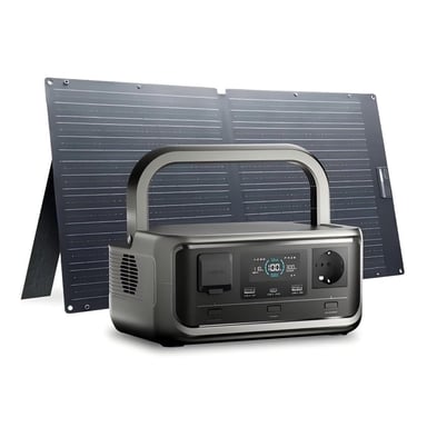 Kit generatore solare ALLPOWERS P300 + SE100 – Stazione portatile 300W, 256Wh, LiFePO4, 4000 cicli, Pannello solare