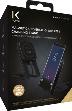 Base de carga inalámbrica Qi magnética universal (carga rápida de 10 W), Negro