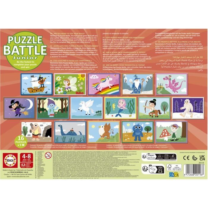 Puzzle EDUCA Battle Jr Animals 16 puzzles 9 pièces par puzzle Pour enfants à partir de - vue 3