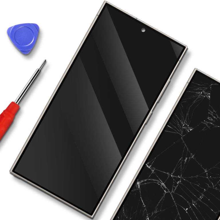 Écran Complet AMOLED pour Galaxy S24 Ultra Service Pack avec Châssis Gris - Neuf