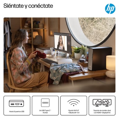 HP OmniDesk Slim S03-0003ns Intel Processor 300 300 8 GB DDR5-SDRAM 256 GB SSD FreeDOS Torre PC Plata