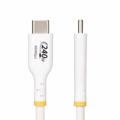 StarTech.com Cable de Carga para Portátil USB-C de 4m - Cable USB Tipo C USB 2.0 para Portátil - Blanco - Cable con Certificación USB-IF - PD 240W EPR