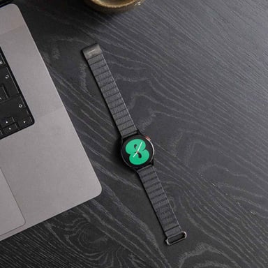 imoshion Bracelet en cuir magnétique - Connexion universelle 22 mm - Noir