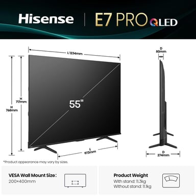 Hisense 55E77Q PRO 139,7 cm (55'') 4K Ultra HD Smart TV Wi-Fi Nero