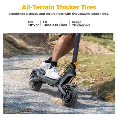 Ausom Trottinette Électrique, Batterie de 15,6Ah, Moteur Double, Pneus Tout-Terrain de 10''x3'', Freins E-ABS + Disques, Recharge Rapide, Suspension à Bras Oscillant, Autonomie de 70 km, Écran LCD de 4,5''