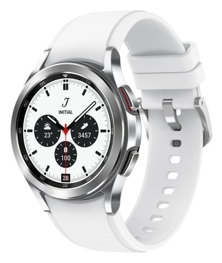 Samsung Galaxy Watch4 Classic 3,05 cm (1.2'') OLED 42 mm Numérique 396 x 396 pixels Écran tactile 4G Argent Wifi GPS (satellite), blanc