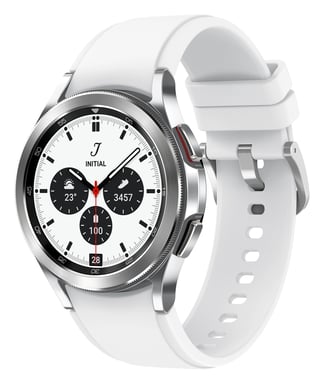 Galaxy Watch4 Classic 42mm boitier Argent - Super AMOLED - Bluetooth + 4G - Bracelet Blanc