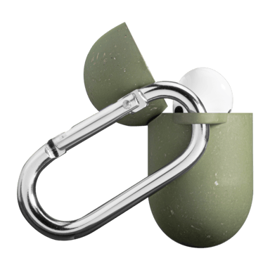 Carcasa antibacteriana vegana orgánica 100% cero residuos para los AirPods Pro de Apple, verde oliva