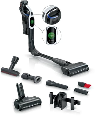 Bosch BCS1041WAC aspiradora de pie y escoba eléctrica Aspiradora escoba Batería Secar HEPA Sin bolsa 0,4 L 23,5 W Negro, Blanco 4 Ah