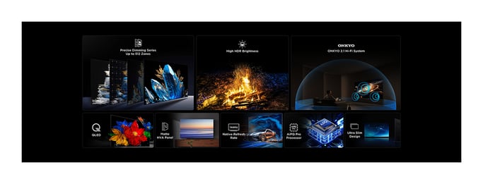 TV QD-Mini LED Tcl 65C69K 165 cm 4K UHD 2025 Aluminium brossé