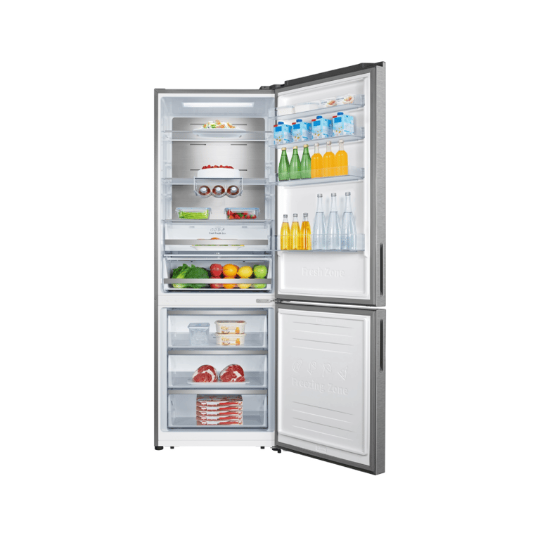 Hisense RB645N4BID Réfrigérateur Combi Inverter largeur spéciale 70 cm porte bouteilles No Frost 2 mètres 495 système de flux d'air finition inox - vue 4
