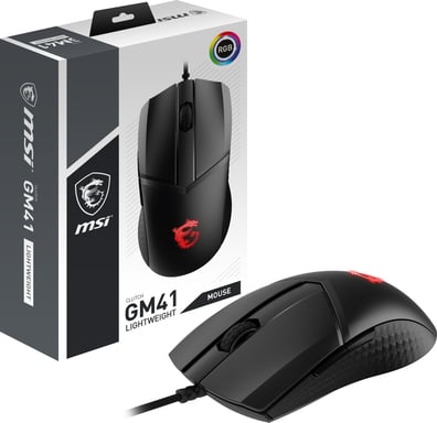 MSI Clutch GM41 Lightweight RGB Wired Gamer Mouse (Negro)