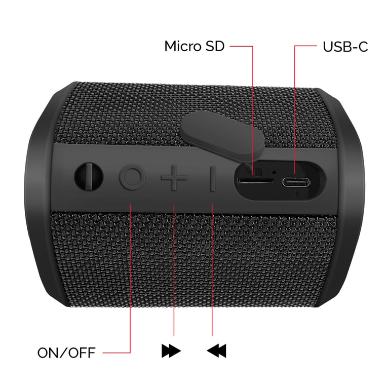 Enceinte Bluetooth Autonomie 10h IP55 Câble et Dragonne inclus Neuf - vue 2