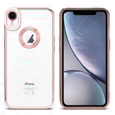 Coque pour Apple iPhone XR en Transparent - Rose Housse de protection Étui en silicone TPU flexible avec application Chrome
