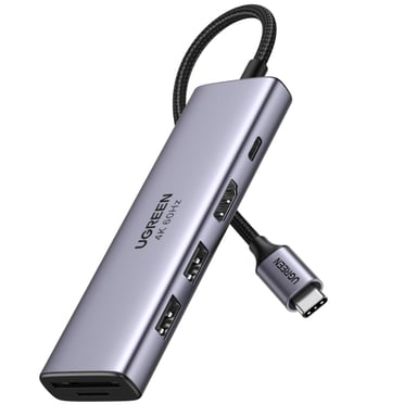 Ugreen 6-in-1 USB-C Hub USB Tipo C Plata