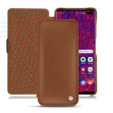 Housse cuir Samsung Galaxy S10 5G -  - Marron - Cuir lisse