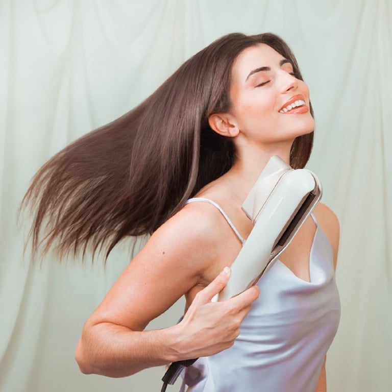 Lisseur 2 en 1 Céramique Kératine Cecotec RitualCare Air Lisse 150ºC 3 Réglages Ionique Arrêt Automatique Cheveux Secs et Mouillés Avec accessoires Champagne - vue 3