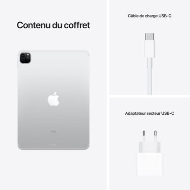 iPad Pro 3e génération 11'' Puce M1 (2021), 256 Go - WiFi + Cellular 5G - Argent
