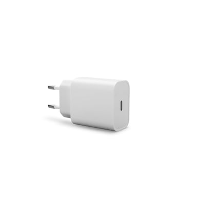 Chargeur secteur WE 1 Port USB-C : 5V/3A, 9V/3A, 12V/3A, 15V/3A, 20V/2.25A, 45W, Power Delivery, coloris blanc.