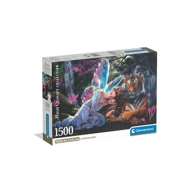 Puzzle 1500 pièces CLEMENTONI My Sentinel 84,3 x 59,2 cm avec poster, format paysage, scène féerique forestière - Neuf