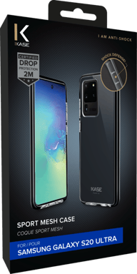Coque Sport Mesh pour Samsung Galaxy S20 Ultra, Noir de jais