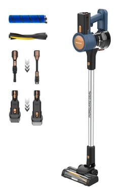 Taurus 948934000 aspiradora de pie y escoba eléctrica Aspiradora escoba Batería Secar HEPA Sin bolsa 0,5 L 150 W Negro, Azul 2,2 Ah