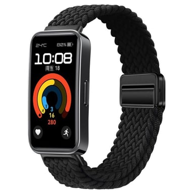 Bracelet Magnétique Tissé en Nylon Compatible avec Huawei Band 8/9/10 - Options Multicolores Black - Neuf