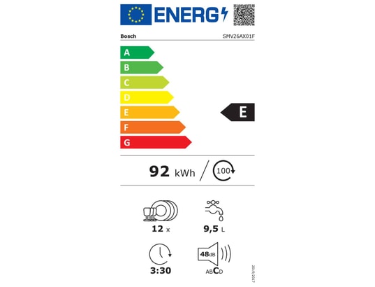 Lave-Vaisselle Encastrable BOSCH SMV26AX01F – 12 Couverts, 48 dB, 6 Programmes - vue 10