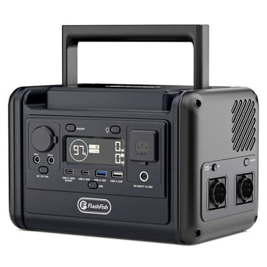 Stazione di alimentazione portatile Flashfish T300Pro, potenza 300W, capacità 230Wh, batteria al litio ferro fosfato.