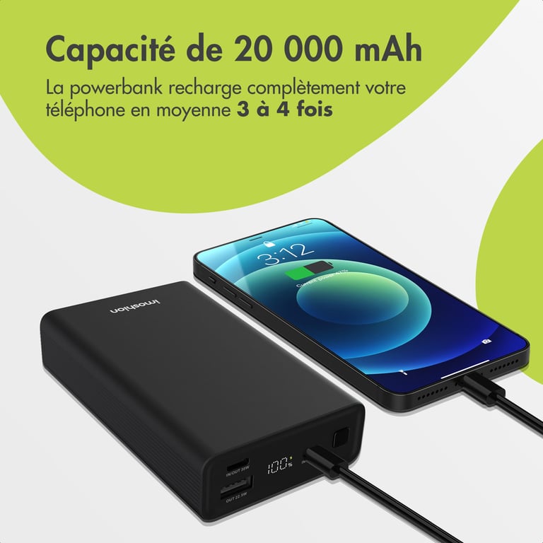imoshion Ultra Series Aluminium | Batterie externe 20.000 mAh Charge rapide jusqu'à 33 watts Neuf - vue 3