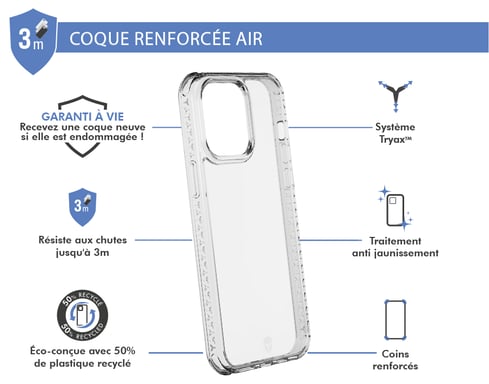 Force Case Funda para iPhone 14 Pro Max AIR Reforzada Transparente