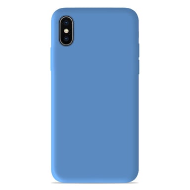 Coque silicone unie Mat Bleu compatible Apple iPhone X iPhone XS