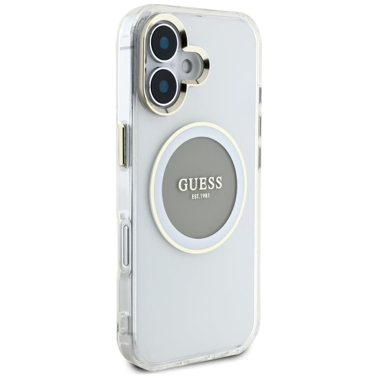 Guess Étui IML Metal Colored Circle Classic Logo MagSafe pour iPhone 16 Gris - vue 3