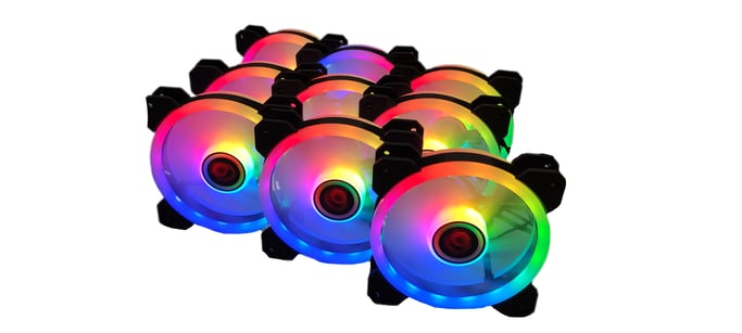 TALIUS TAL-PACK09-BLK sistema de refrigeración para ordenador Carcasa del ordenador Refrigerador de aire 12 cm Negro 9 pieza(s)