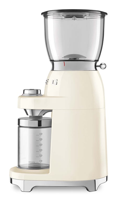 Smeg CGF11CREU appareil à moudre le café 150 W Crème, Transparent - Neuf