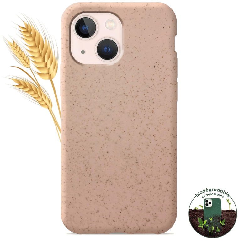 Coque silicone unie compatible Biodégradable Rose Apple iPhone 13 Mini