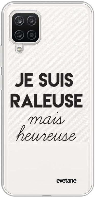 Evetane Coque Samsung Galaxy A12 360 intégrale transparente Motif Raleuse Mais Heureuse Tendance