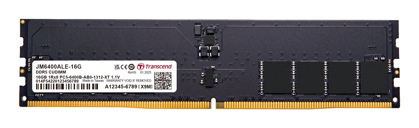 Transcend JetRAM DDR5 kit : 2 x 8 Go DIMM 288 broches 2800 MHz / PC5 44800 CL52 1.1 V mémoire sans tampon on die ECC - vue 2