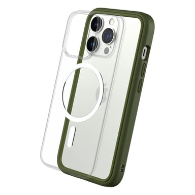 Funda RHINOSHIELD Mod NX compatible con MagSafe para [iPhone 13 Pro] Fuerza magnética superior, personalizable. Absorbe el impacto de caídas de 3,5 metros - Verde caqui
