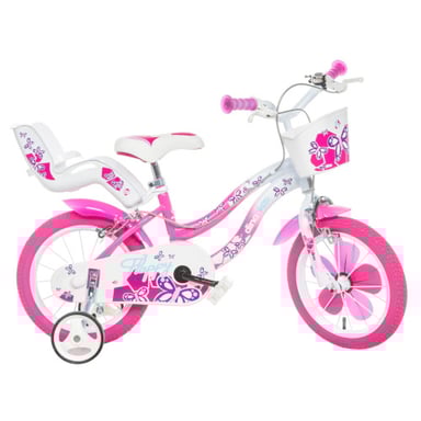 Vélo pour fille rose et blanc 14'' FLAPPY Dino Bikes