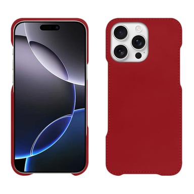 Coque cuir Apple iPhone 16 Pro Max -  - Rouge - Cuir lisse