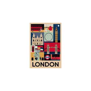 Puzzle Clementoni Compact Style in the City Londres 1000 piezas 70 x 50 cm con póster Multicolor