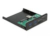 Pannello frontale DeLOCK 3.5? USB 5 Gbps, 1 USB Tipo-C + 2 USB Tipo-A + slot SD e Micro SD
