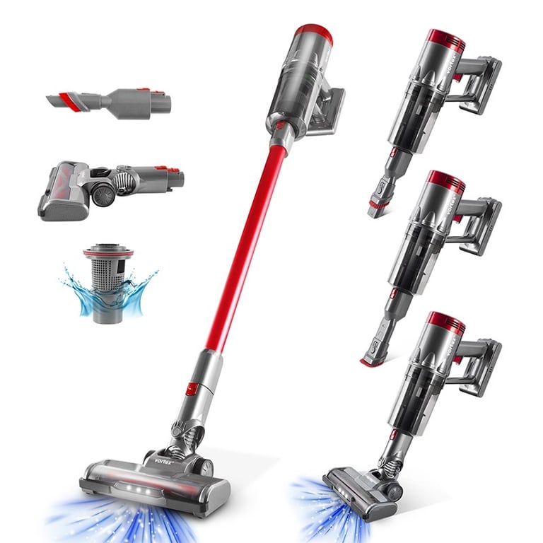 Vortex Aspirateur Balai Cyclonique 2 En 1 Filtre Hepa Autonomie 35min Lumière Led Indicateur De Batterie