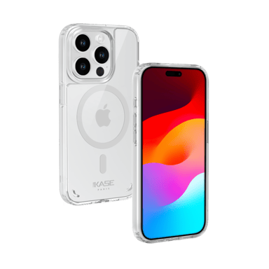 Custodia antiurto antibatterica magnetica invisibile per Apple iPhone 15 Pro, trasparente