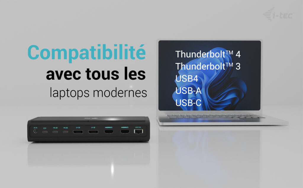 i tec Universal 6x 4K60Hz Display Docking Station + Power Delivery - vue 3