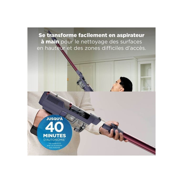 Aspirateur balai sans fil léger Shark PowerLite BU1621EU – FloorDetect PowerFins 40 min dautonomie - vue 6