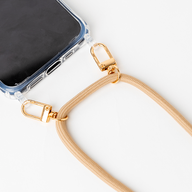 Bandoulière Cordon Universelle Amovible Beige avec Pompons Bigben - Neuf